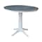 International Concepts Round 36 in Rd Top Ped Table, 12 in Leaf, Counter Ht, White/Heather Gray, 36 W, 48 L, 36.1 in H, Wood K05-36RXT-27B-6B - alternate 8